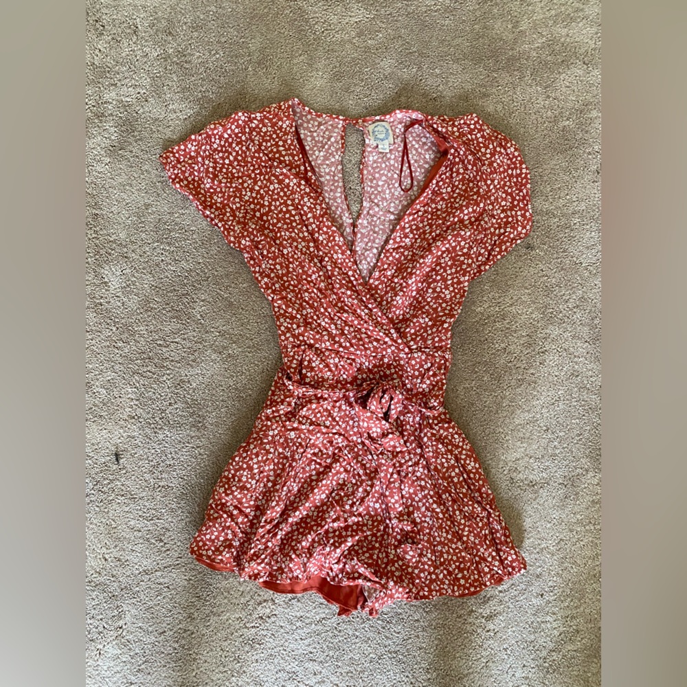 Blue Rain Floral Romper